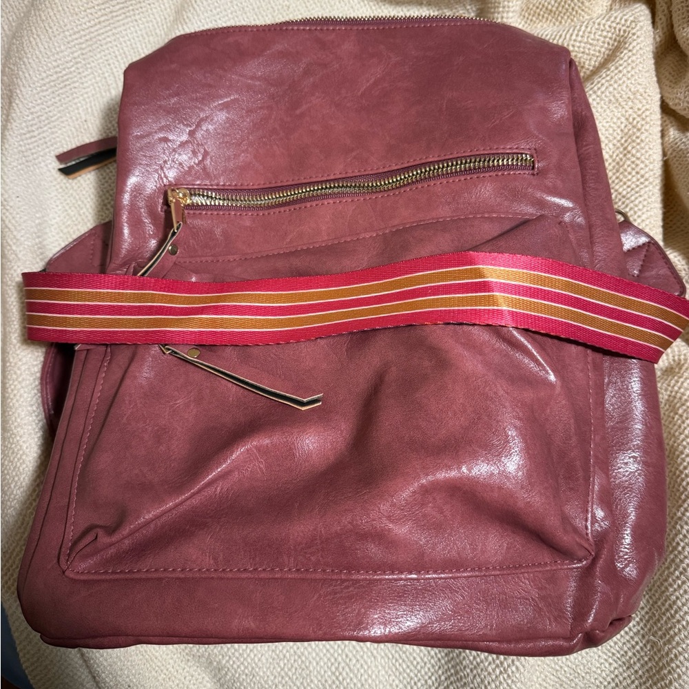 Modern Chic pink faux leather back pack